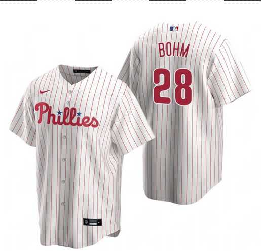 Youth Philadelphia Phillies #28 Alec Bohm White Home Stitched Jersey Dzhi